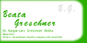 beata greschner business card